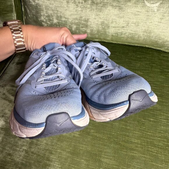 Hoka One One Arahi 5 Running Shoes Size 8.5 Womens Light Blue & White - Picture 3 of 7